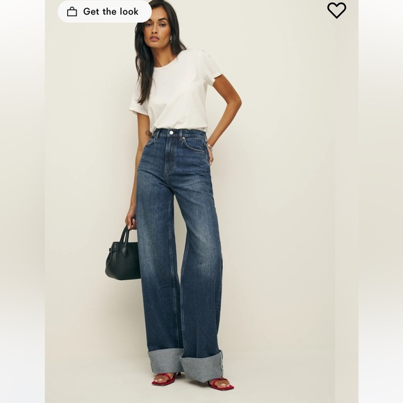 Denim - Reformation Cary Cuffed High Rise Slouchy